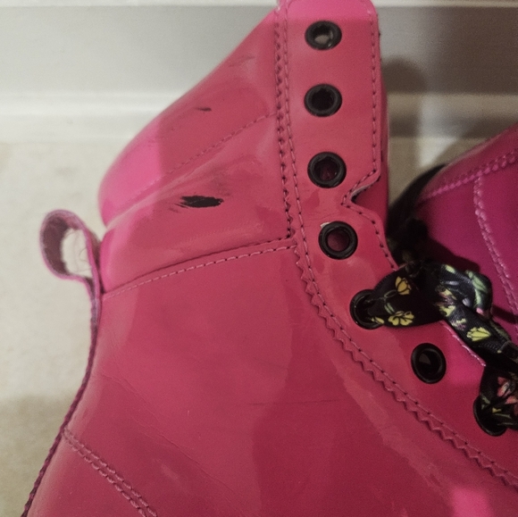 Rare Dr Martens Combat Boot Barbie Core Hot Pink Mix Style Womens US 9 EU 41 - Picture 11 of 15